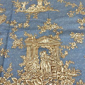 WAVERLY FRENCH QUARTER TOILE BLUE ANGELS VINTAGE MULTIUSE FABRIC 1.5 Yd X 54”